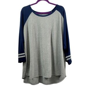 Time and‎ Tru Long Sleeve Baseball Tee Women's Size 2XL